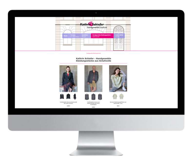 Erstellung OnlineShop für Kathrin Schiefer Handgewebte Couture