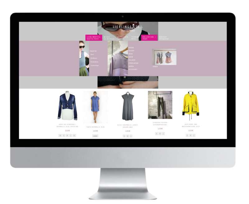 Gestaltung online Shop für Lieblingsteil Upcycling Fashion