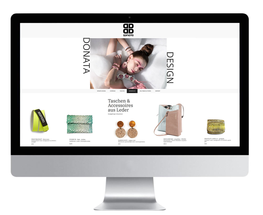 Webseiten Gestaltung für Donata Design Taschen & Accessoires