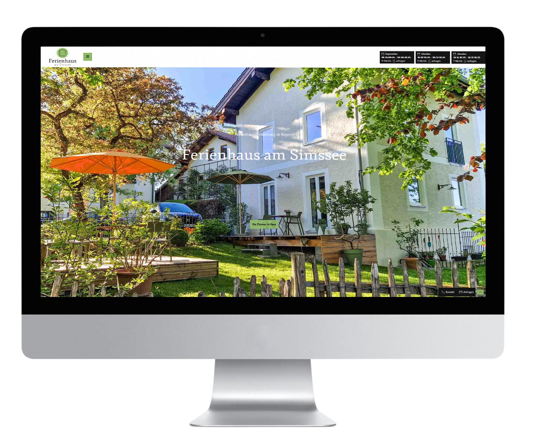 Webseiten Gestaltung für Ferienhaus am Simssee