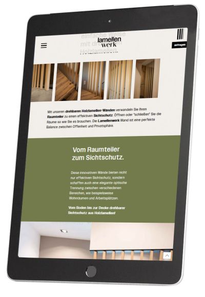 Resonsives Webdesign Lamellenwerk