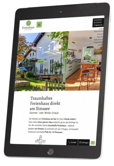 Resonsives Webdesign Ferienhaus am Simssee