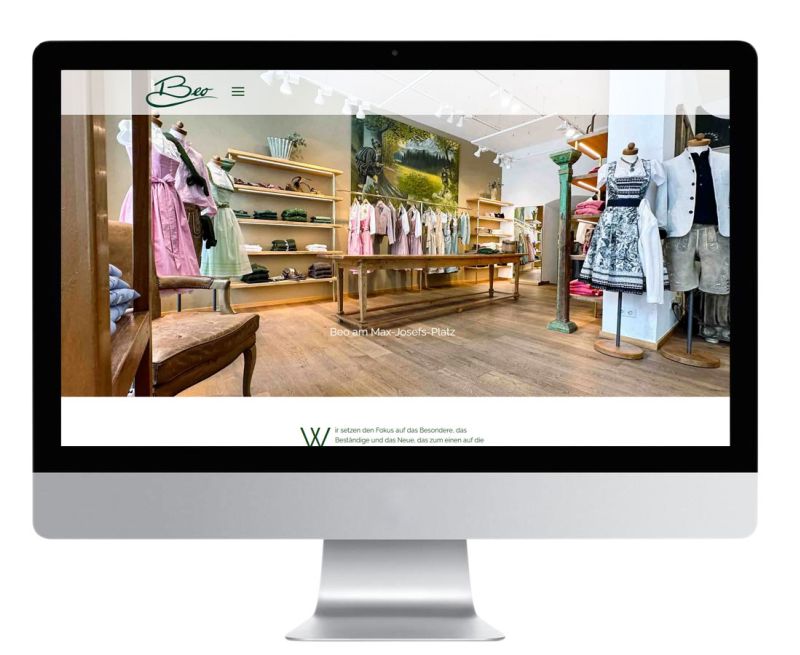 Webseiten Gestaltung für Beo Trachten und Mode