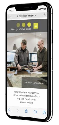 Smartphone Ansicht Herzinger & Greive Design Schreinerei