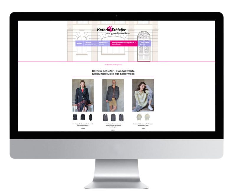 Erstellung OnlineShop für Kathrin Schiefer Handgewebte Couture