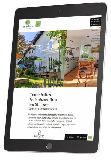 Resonsives Webdesign Ferienhaus am Simssee