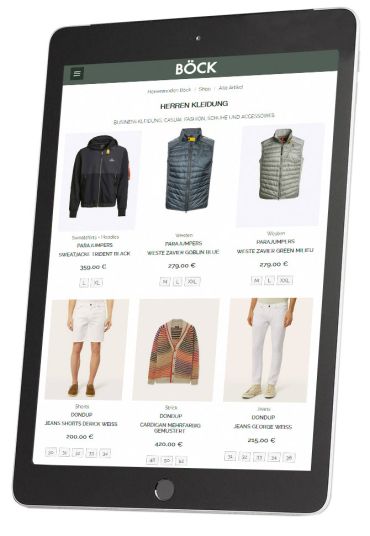 Böck Herrenmoden Tablet