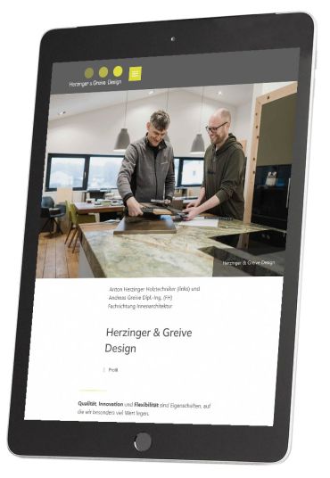 Tablet Ansicht Herzinger & Greive Design Schreinerei