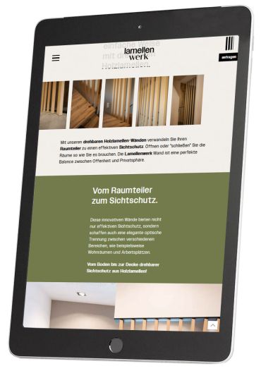 Resonsives Webdesign Lamellenwerk