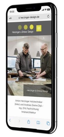 Smartphone Ansicht Herzinger & Greive Design Schreinerei