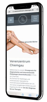 Smartphone Arzt Webseite Venenzentrum Chiemgau