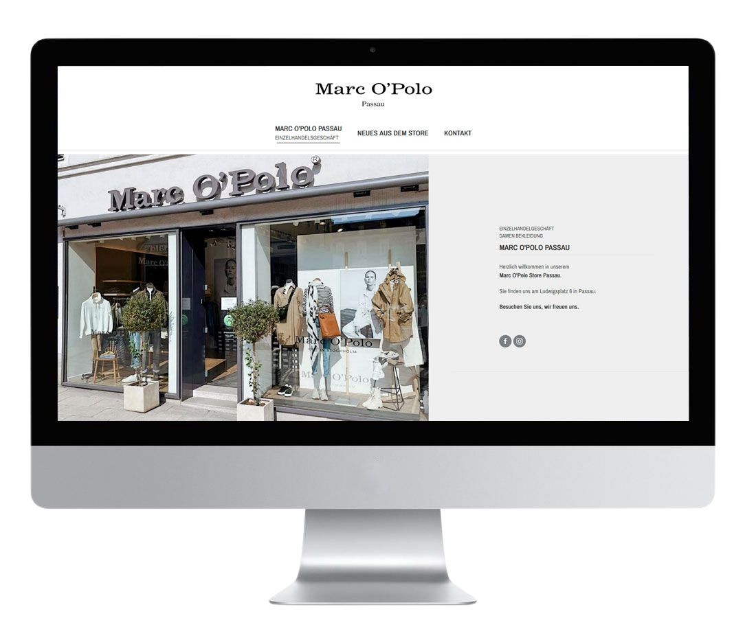 Webseiten Gestaltung für Marc O'Polo Stores Passau und Straubing