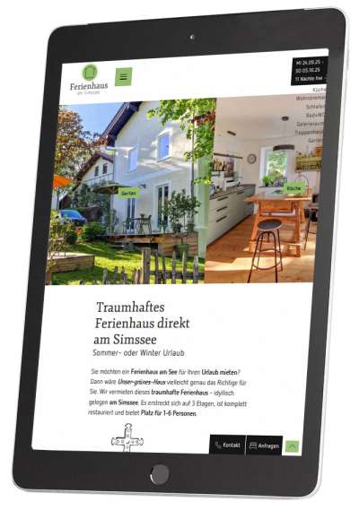 Resonsives Webdesign Ferienhaus am Simssee