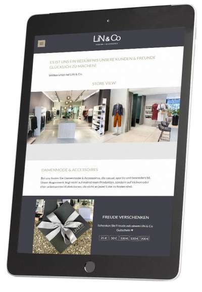 Resonsives Webdesign Lin & Co Fashion