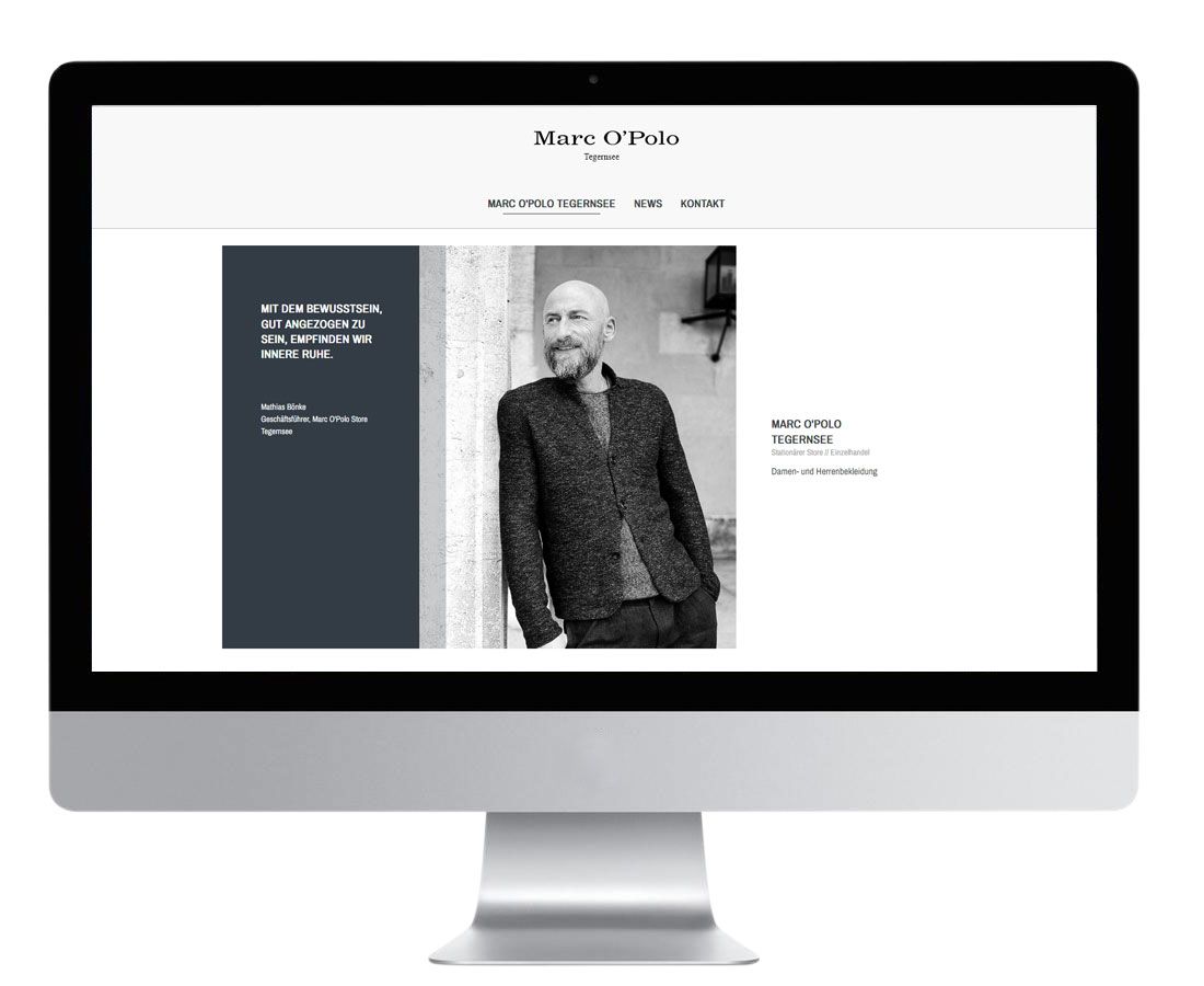 Webseiten Gestaltung für Marc O'Polo Store Tegernsee