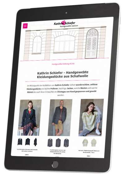 Resonsiver Online Shop Kathrin Schiefer Handgewebte Couture