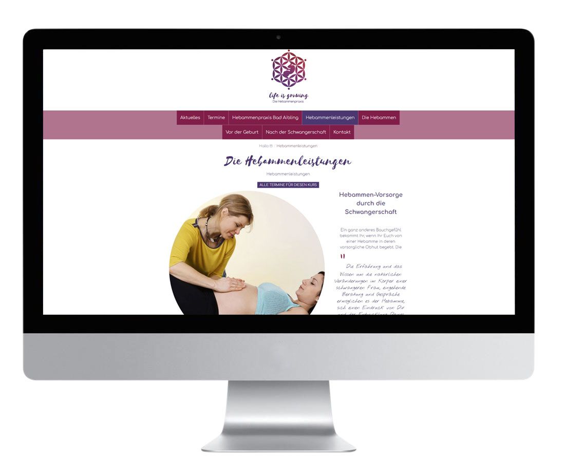 Gestaltung Internetseite für Hebammenpraxis Bad Aibling