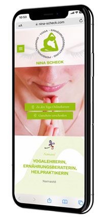 Smartphone Webseite Nina Scheck