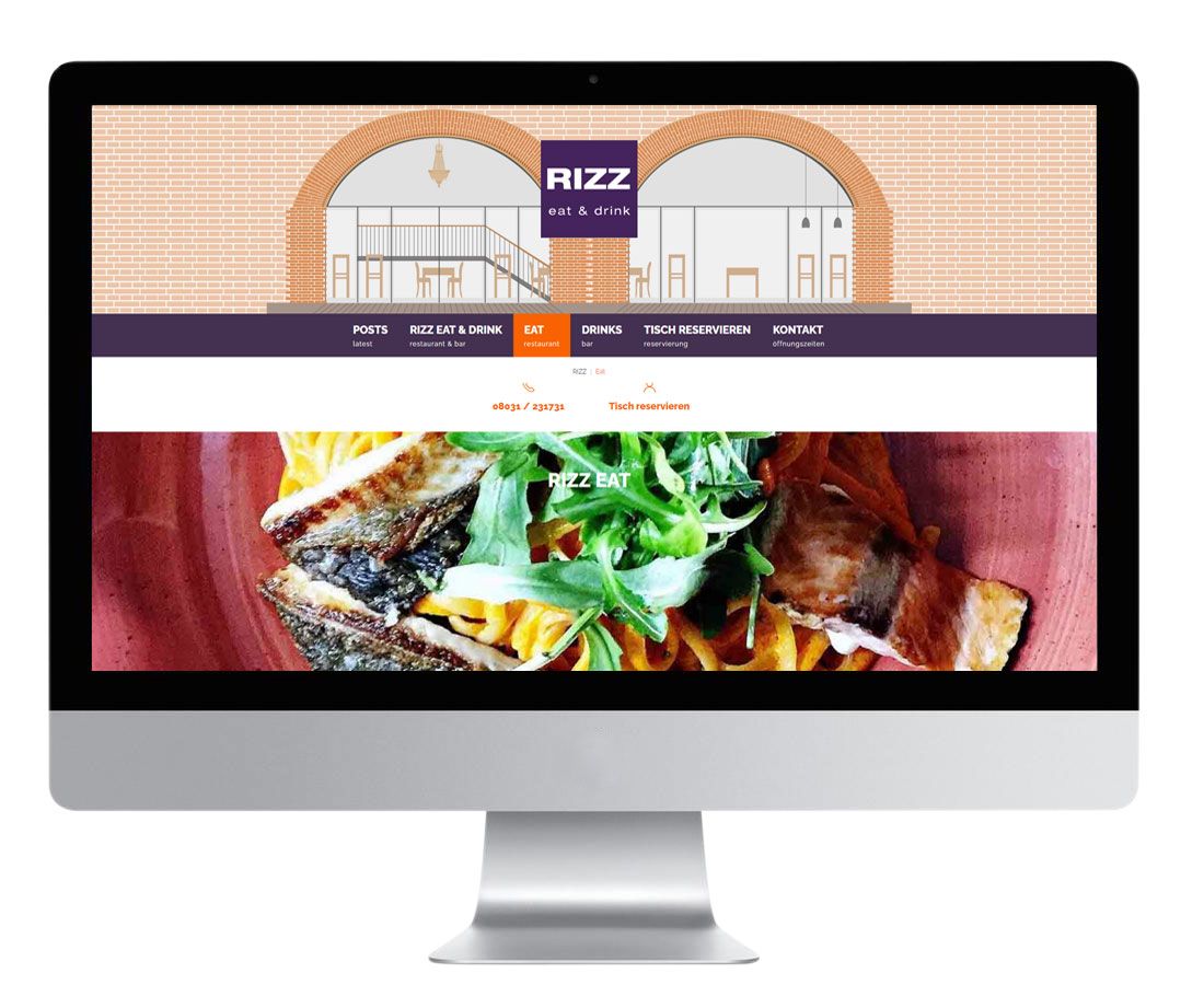 Erstellung Webseite mit Tisch-Reservierung für RIZZ eat&drink