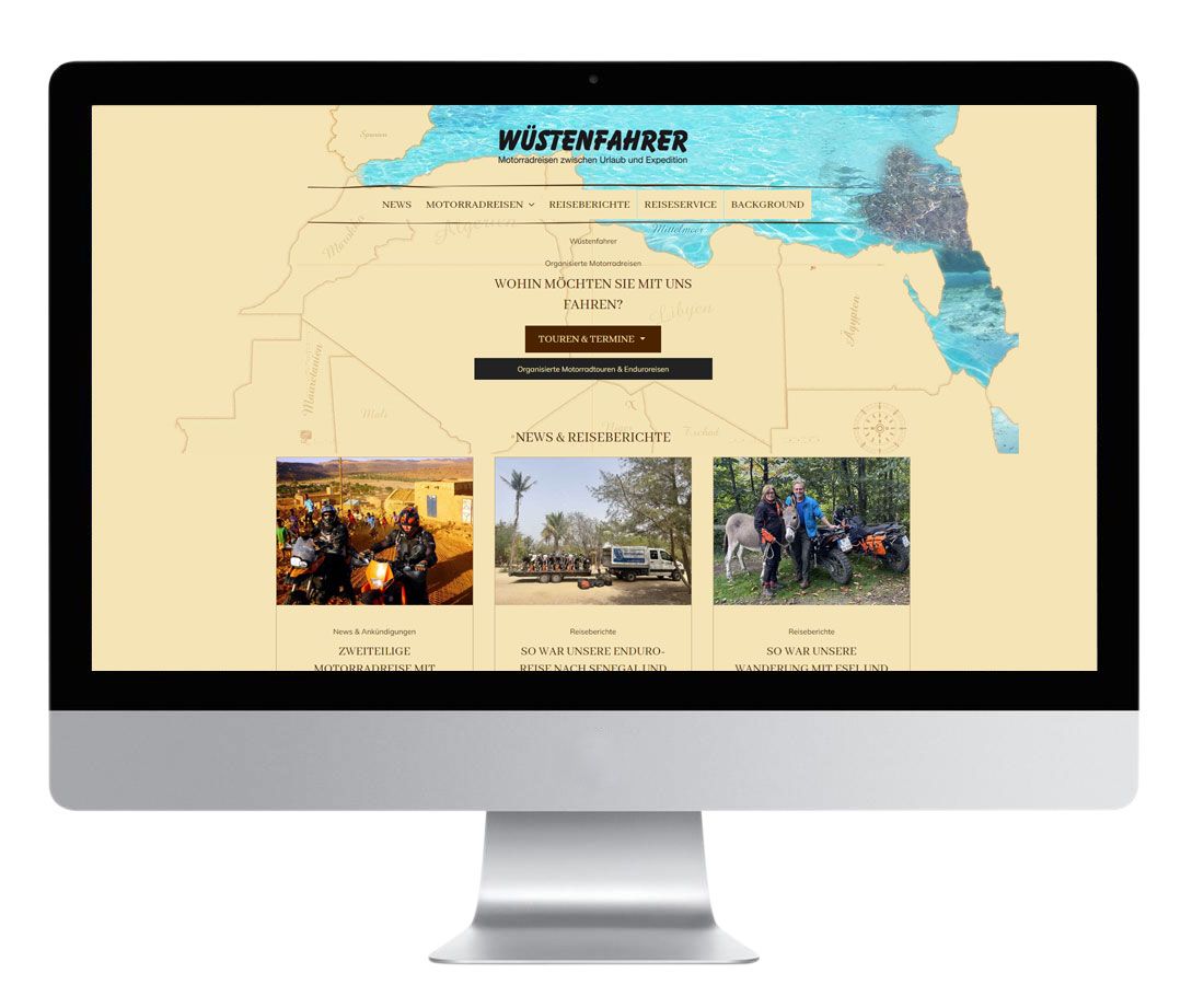 Gestaltung Internetseite für Wüstenfahrer Motorradreisen