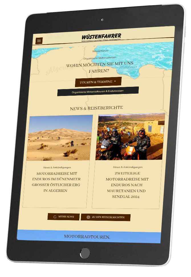 Resonsives Webdesign Wüstenfahrer Motorradreisen